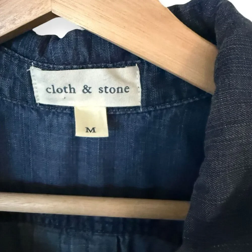 Anthropologie Cloth and Stone Tencel Denim Buttondown Shirt - Picture 2 of 6